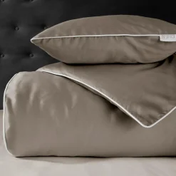 Pościel z makosatyny taupe PURE 140x200 cm
