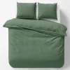Pościel z makosatyny zielona PURE 220x200 cm
