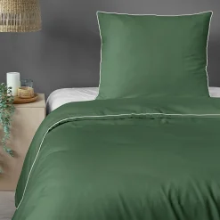 Pościele| Pościel z makosatyny zielona PURE 140x200 cm