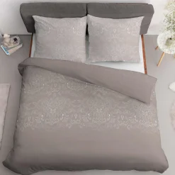 inny Pościel z satyny bawełnianej beżowa HOME SATIN 220x200 cm