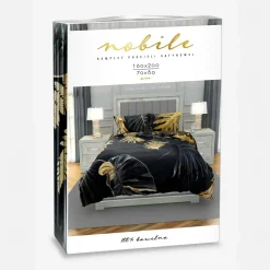 Faro Pościel z satyny bawełnianej w liście NOBILE 160x200 cm