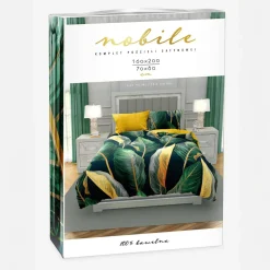 Faro Pościel z satyny bawełnianej liście strelicji NOBILE 160x200 cm