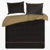 EVA MINGE Pościel z satyny bawełnianej czarno-złota 220x200 cm