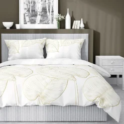 Pościele| Pościel z satyny bawełnianej w liście HOME SATIN 160x200 cm