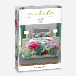 Faro Pościel z satyny bawełnianej malarska łąka NOBILE 140x200 cm