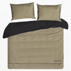 EVA MINGE Pościel z satyny bawełnianej beżowo-czarna 160x200 cm