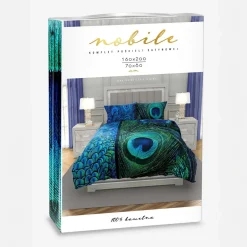 Faro Pościel z satyny bawełnianej pawie oko NOBILE 160x200 cm