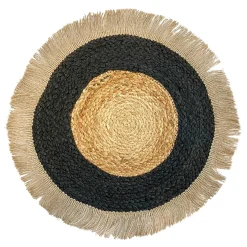 Podkładka na stół boho czarno-beżowa 36 cm