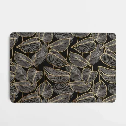inny Podkładka na stół LIŚCIE czarna 43,5x28,5 cm