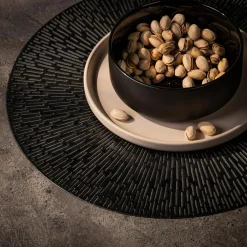 inny Podkładka na stół okrągła czarna 38 cm