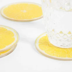 Szklanki I Kubki|Filiżanki I Spodki|inny Podstawki szklane CYTRYNKI, 4 szt.