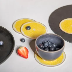 Szklanki I Kubki|Filiżanki I Spodki|inny Podstawki szklane CYTRYNKI, 4 szt.