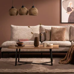 Poduszka dekoracyjna do salonu beżowa TILIA 45x45 cm