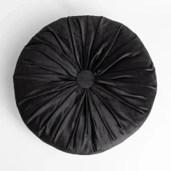 Poszewki I Poduszki Dekoracyjne| Poduszka dekoracyjna okrągła czarna SELMA 40 cm