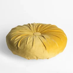 Poszewki I Poduszki Dekoracyjne| Poduszka dekoracyjna okrągła żółta SELMA 40 cm