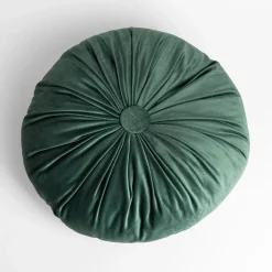 Poszewki I Poduszki Dekoracyjne| Poduszka dekoracyjna okrągła ciemnozielona SELMA 40 cm