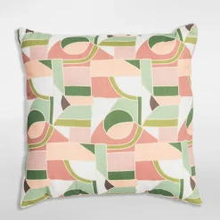 inny Poduszka dekoracyjna różowo-zielona PALEO 45x45 cm