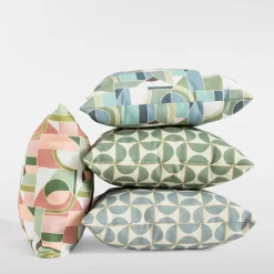 inny Poduszka dekoracyjna w zielone półkola PALEO 45x45 cm