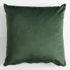 Estetica Poduszka dekoracyjna welurowa zielona VELVIO 45x45 cm