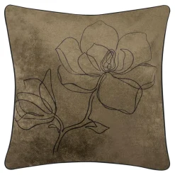 Poduszka dekoracyjna zielona FLOWER LINE 45x45 cm