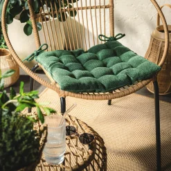 inny Poduszka na krzesło ciemnozielona DALLAS 40x40 cm