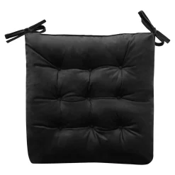 Poszewki I Poduszki Dekoracyjne|Estetica Poduszka siedzisko na krzesło czarna VELVIO 40x40 cm
