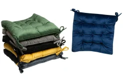 Poszewki I Poduszki Dekoracyjne|Estetica Poduszka siedzisko na krzesło szara VELVIO 40x40 cm