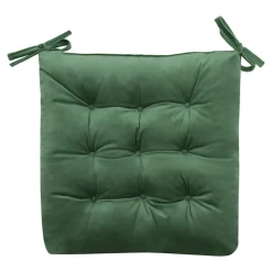 Estetica Poduszka siedzisko na krzesło butelkowa zieleń VELVIO 40x40 cm