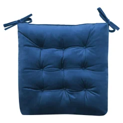 Estetica Poduszka siedzisko na krzesło granatowa VELVIO 40x40 cm