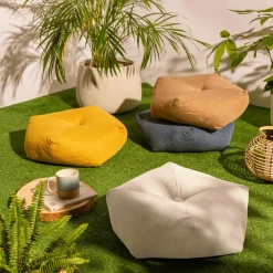 inny Poduszka żółta PUFFY PUF 48x18 cm