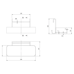 Relingi I Zawieszki| Pojemnik do zawieszenia na reling kuchenny czarny