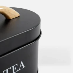 Pojemniki Na Żywność| Pojemnik kuchenny na herbatę czarny 15 cm