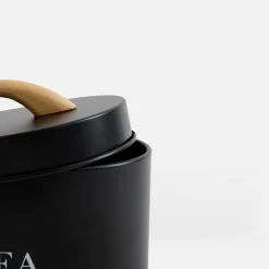 Pojemniki Na Żywność| Pojemnik kuchenny na herbatę czarny 15 cm