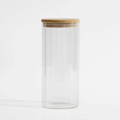 Pojemniki Na Żywność|inny Pojemnik kuchenny z bambusową pokrywką 1000 ml