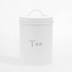 Pojemniki Na Żywność|inny Pojemnik metalowy na herbatę biały 11,2x17,5 cm