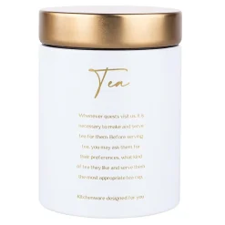 Pojemniki Na Żywność|Altom Pojemnik na herbatę biały TEA 11x15 cm