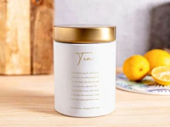 Pojemniki Na Żywność|Altom Pojemnik na herbatę biały TEA 11x15 cm