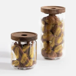 inny Pojemnik szklany z akacjową pokrywą 980 ml