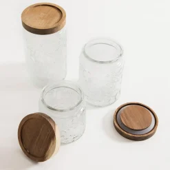 Pojemniki Na Żywność|inny Pojemnik szklany z akacjową pokrywką 1000 ml
