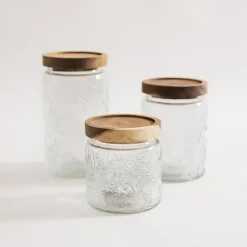 inny Pojemnik szklany z akacjową pokrywką 500 ml