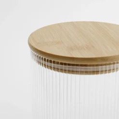 inny Pojemnik szklany z bambusową pokrywką 1300 ml