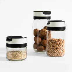 inny Pojemnik szklany z czarno-białą pokrywką 650 ml