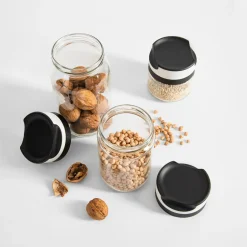 inny Pojemnik szklany z czarno-białą pokrywką 650 ml