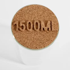 Pojemniki Na Żywność| Pojemnik szklany z korkową pokrywką 1,5L