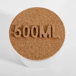 Pojemniki Na Żywność| Pojemnik szklany z korkową pokrywką 500 ml