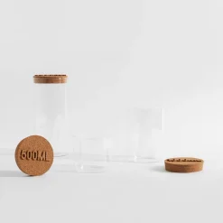Pojemniki Na Żywność| Pojemnik szklany z korkową pokrywką 1L