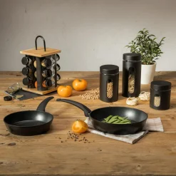 inny Pojemnik szklany z metalową pokrywką czarny 1000 ml