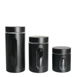 Pojemniki Na Żywność|inny Pojemnik szklany z metalową pokrywką czarny 1400 ml