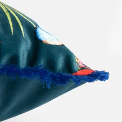 inny Poszewka ciemnoniebieska z papugą TROPICANA 45x45 cm