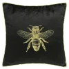 Estetica Poszewka dekoracyjna czarna z pszczołą AURE 45x45 cm